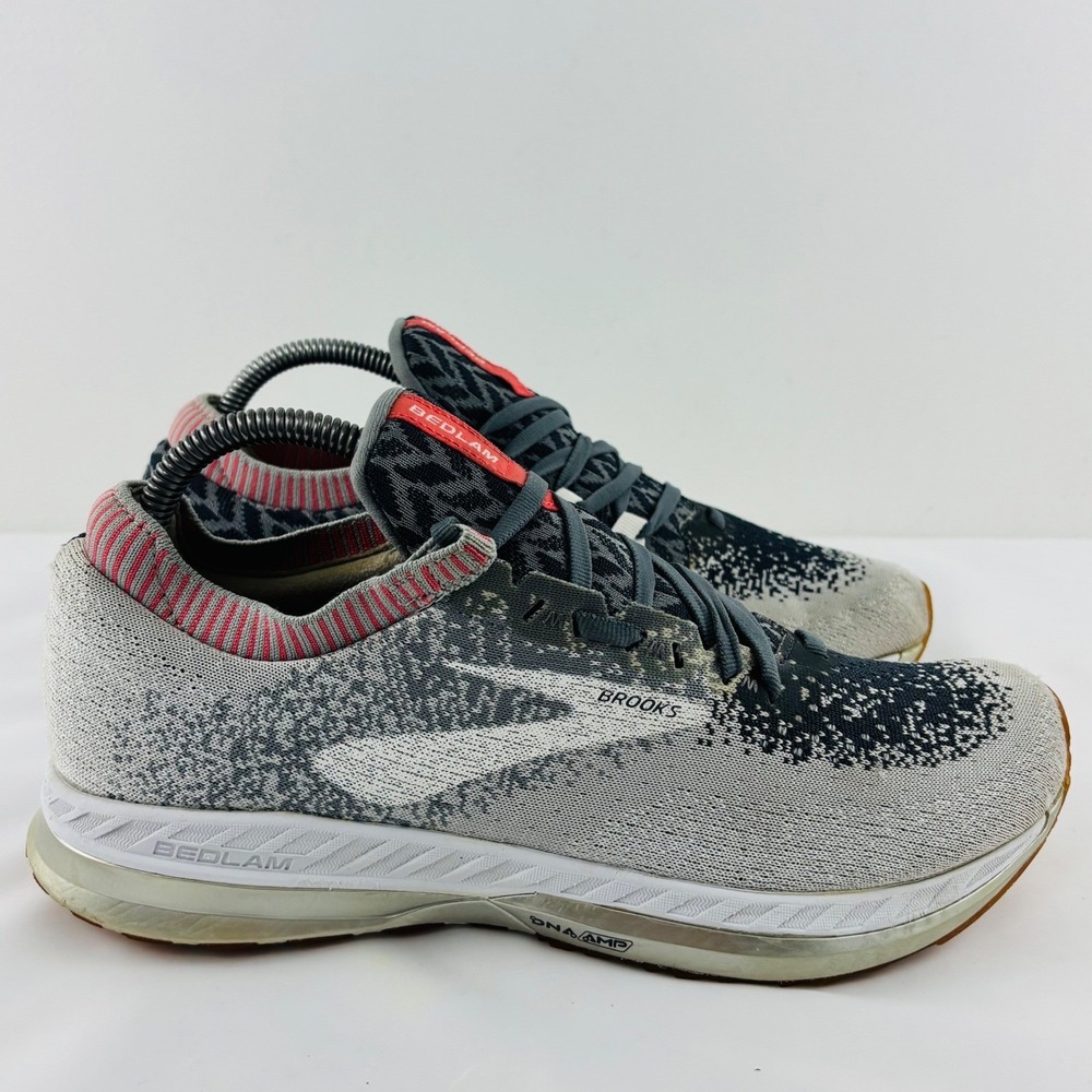 Brooks Bedlam Womens Running Shoes Grey Navy Pink DNA Sneakers 1202721B022 10.5